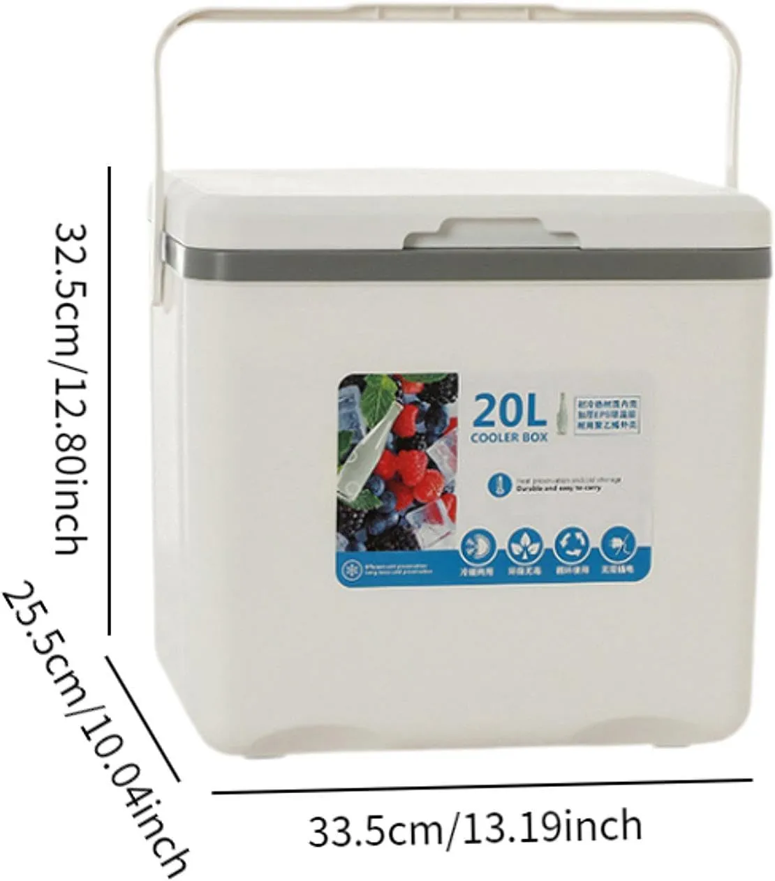 Cooler Box Ice Box Portable with Handle Ice Chest Small Hard Insulated Box for Stall Picnic Camping Commercial Fresh Keeping