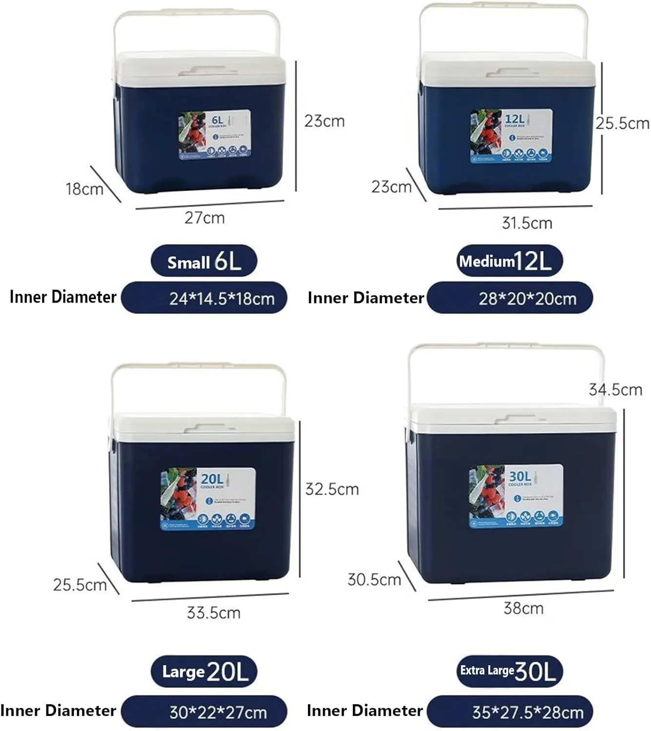 Cooler for Rover 25/Rover 200/Rover 400/Rover 45/Rover 600/Rover 2800 Insulated Hard Ice Box Large High-Performance Storage Box Portable Cool Picnic Box Festival,C-38 * 30.5 * 34.5cm