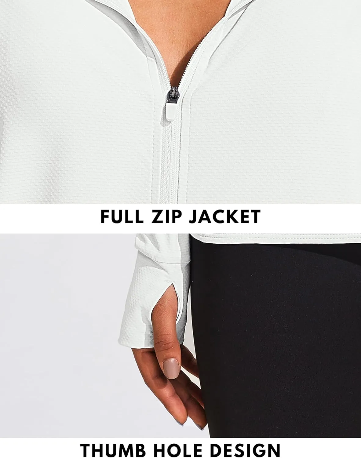 COOrun Women's UPF 50  Jackets Sun Protection Golf Athletic Jackets Lightweight Full Zip Long Sleeve Shirts with Pockets
