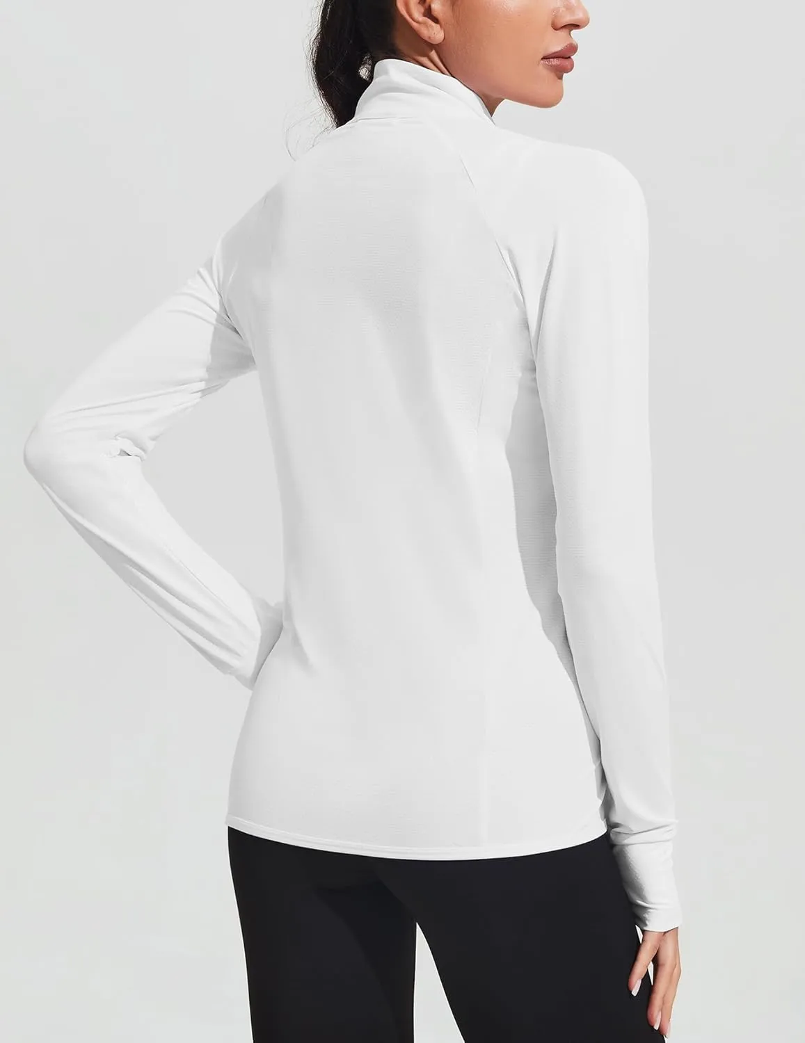 COOrun Women's UPF 50  Jackets Sun Protection Golf Athletic Jackets Lightweight Full Zip Long Sleeve Shirts with Pockets
