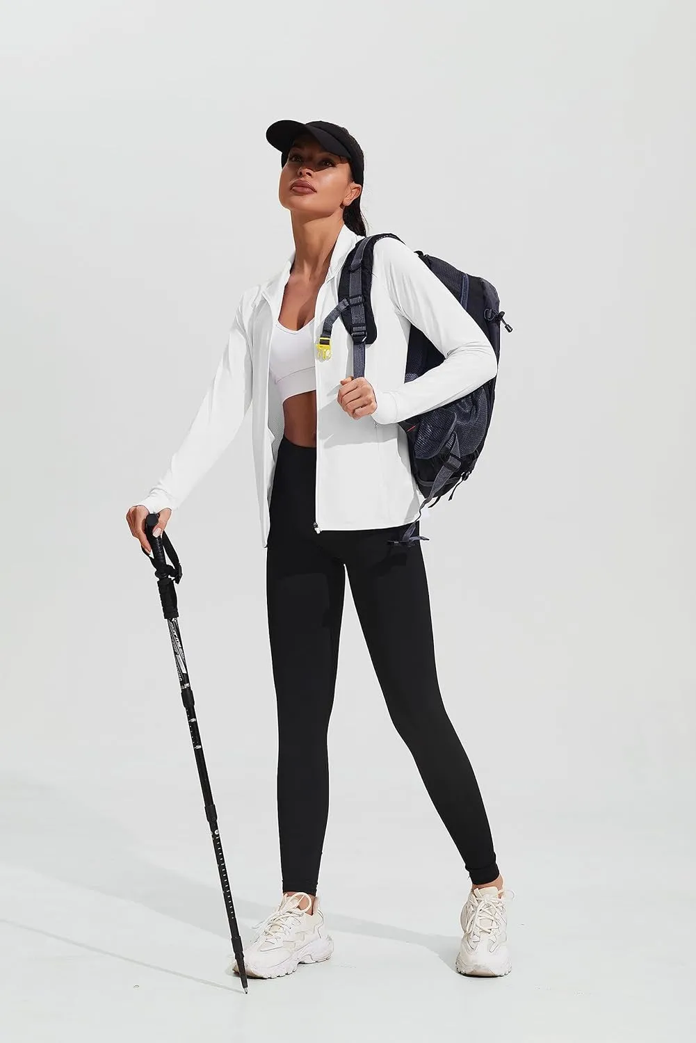 COOrun Women's UPF 50  Jackets Sun Protection Golf Athletic Jackets Lightweight Full Zip Long Sleeve Shirts with Pockets