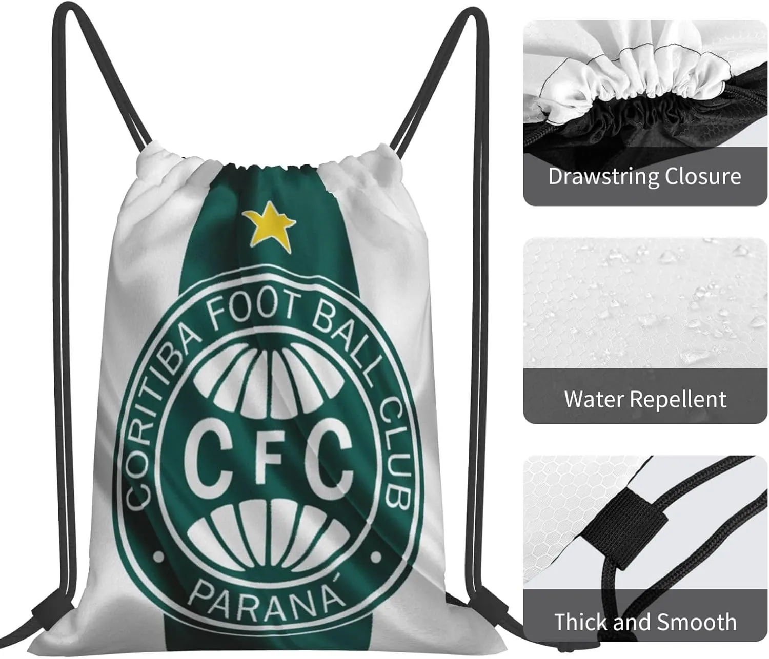Coritiba Foot Ball Club Unisex Adult Shoulders Bag Backpack Drawstring Bag for Shopping Swim Camp
