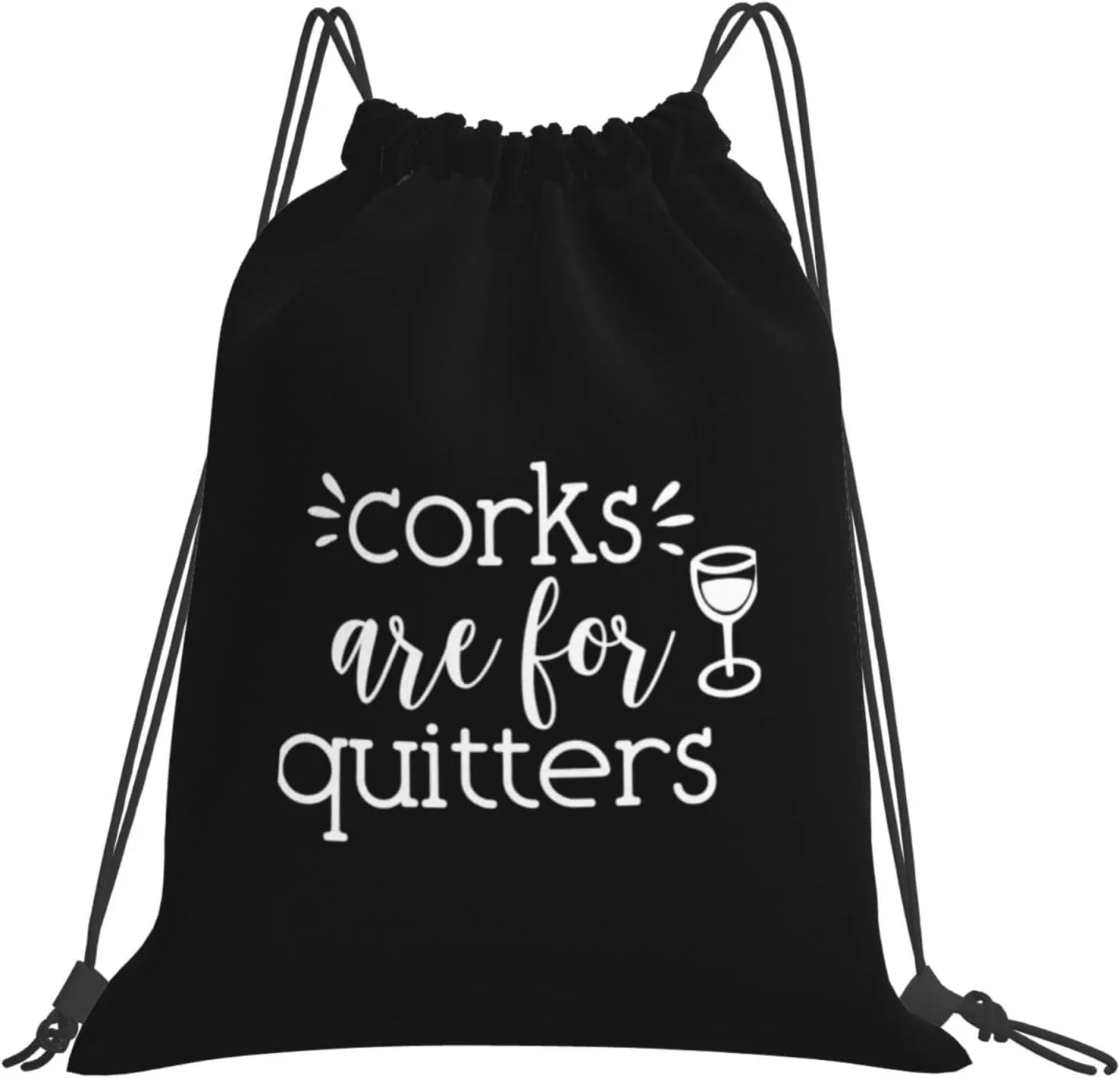 Corks are for Quitters Drawstring Backpack Bag Sport Gym Sackpack for Men Women