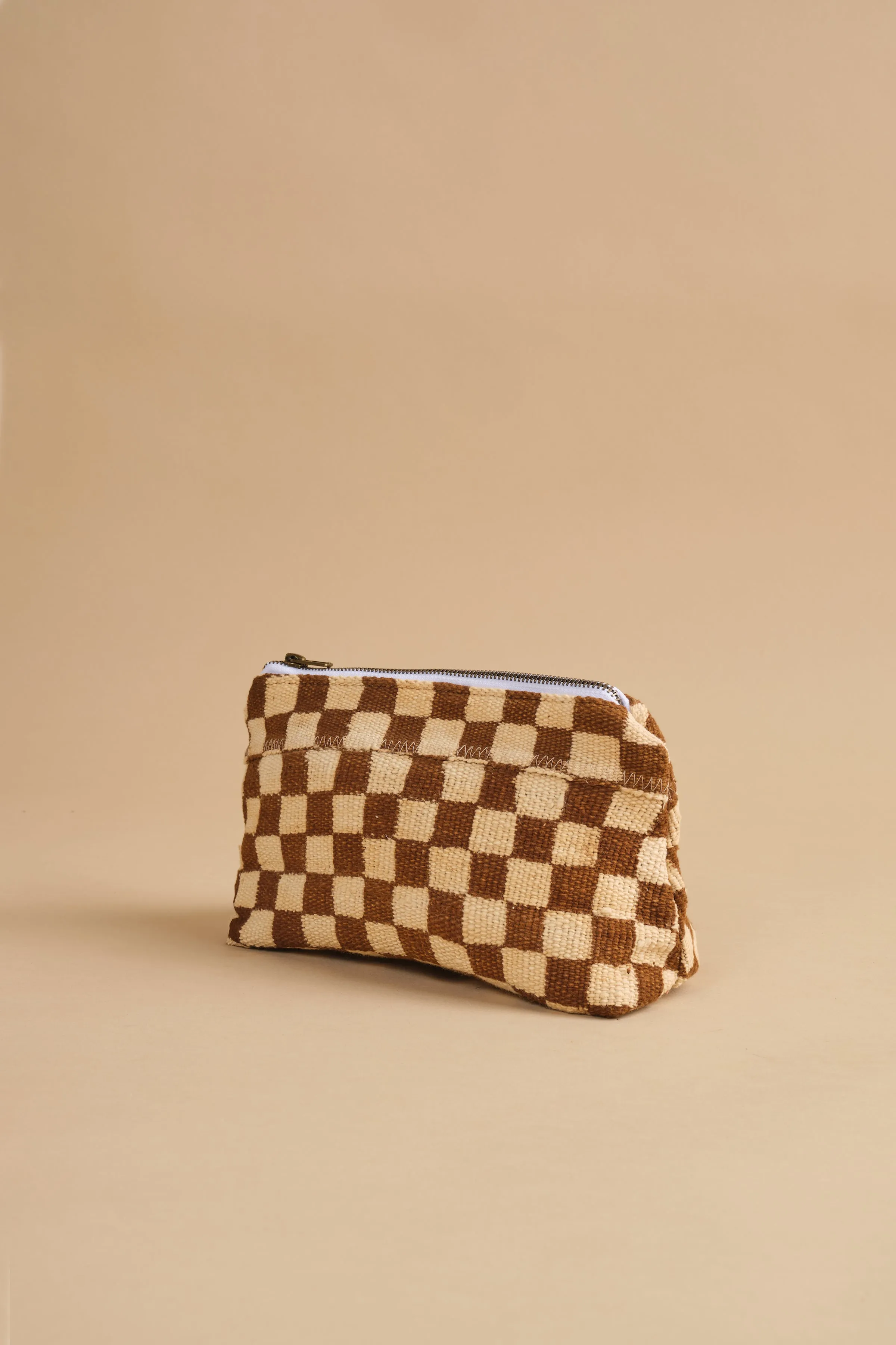Cosmetic Bag | Ochre Checkered