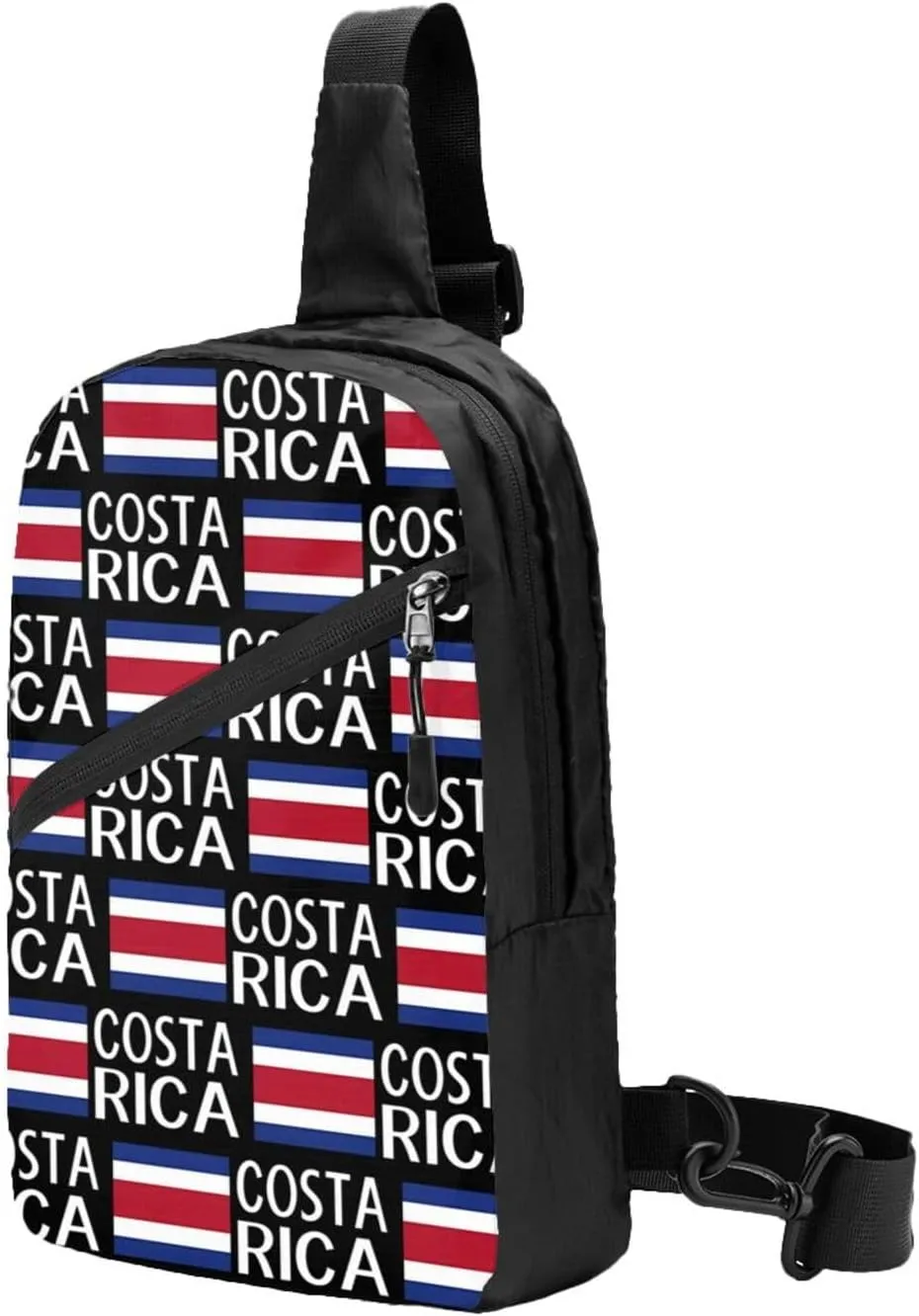 Costa Rica Flag Costa Rican Flags Packable Crossbody Bag Portable Sling Bags Foldable Travel Daypack Reusable Sports Shoulder Backpack Diagonally Chest Bag for Workout