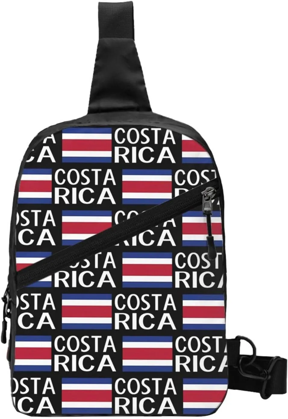 Costa Rica Flag Costa Rican Flags Packable Crossbody Bag Portable Sling Bags Foldable Travel Daypack Reusable Sports Shoulder Backpack Diagonally Chest Bag for Workout