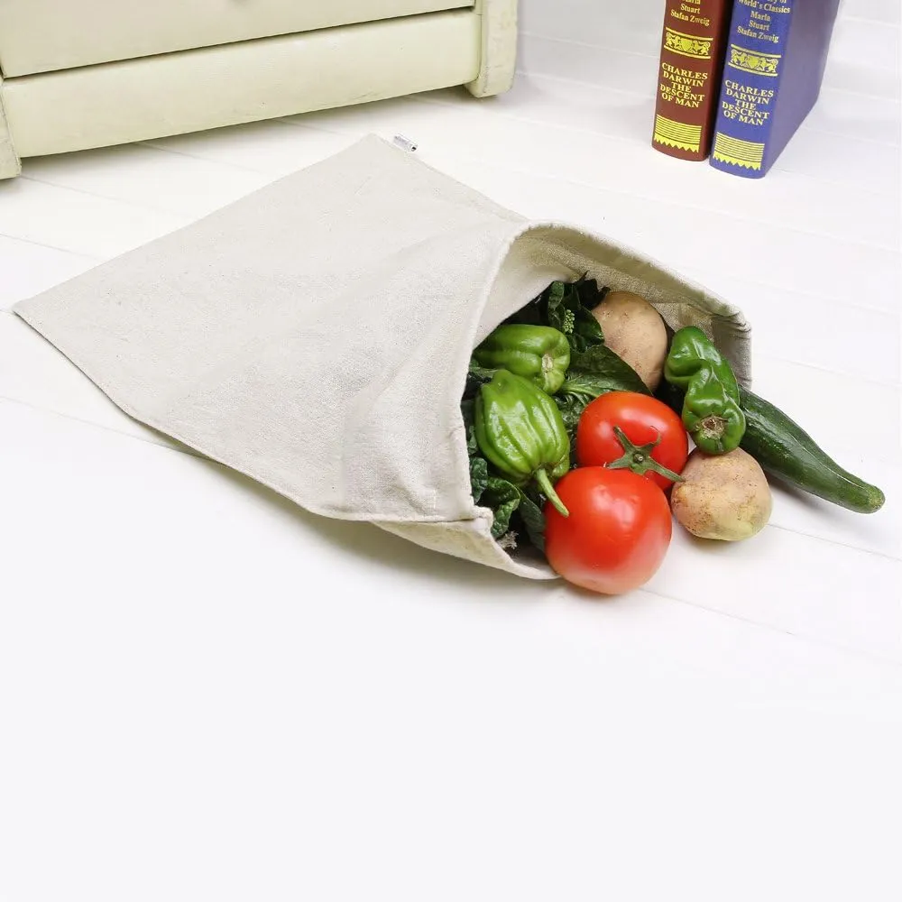 Cotton/Linen Blend 14- by 17-1/2-inch Muslin Produce Bags with Drawstring, 6-Pack
