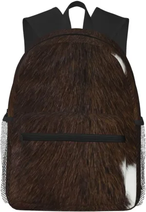 Cowhide, Cow Skin Print Pattern Lightweight Packable Backpack Travel Casual Hiking Daypack Foldable Backpack For Men Women
