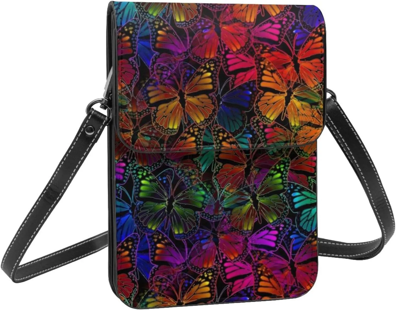Cows and Sunflowers Cell Phone Purse Small Crossbody Bags For Women Men Wallet Purses With Adjustable Strap