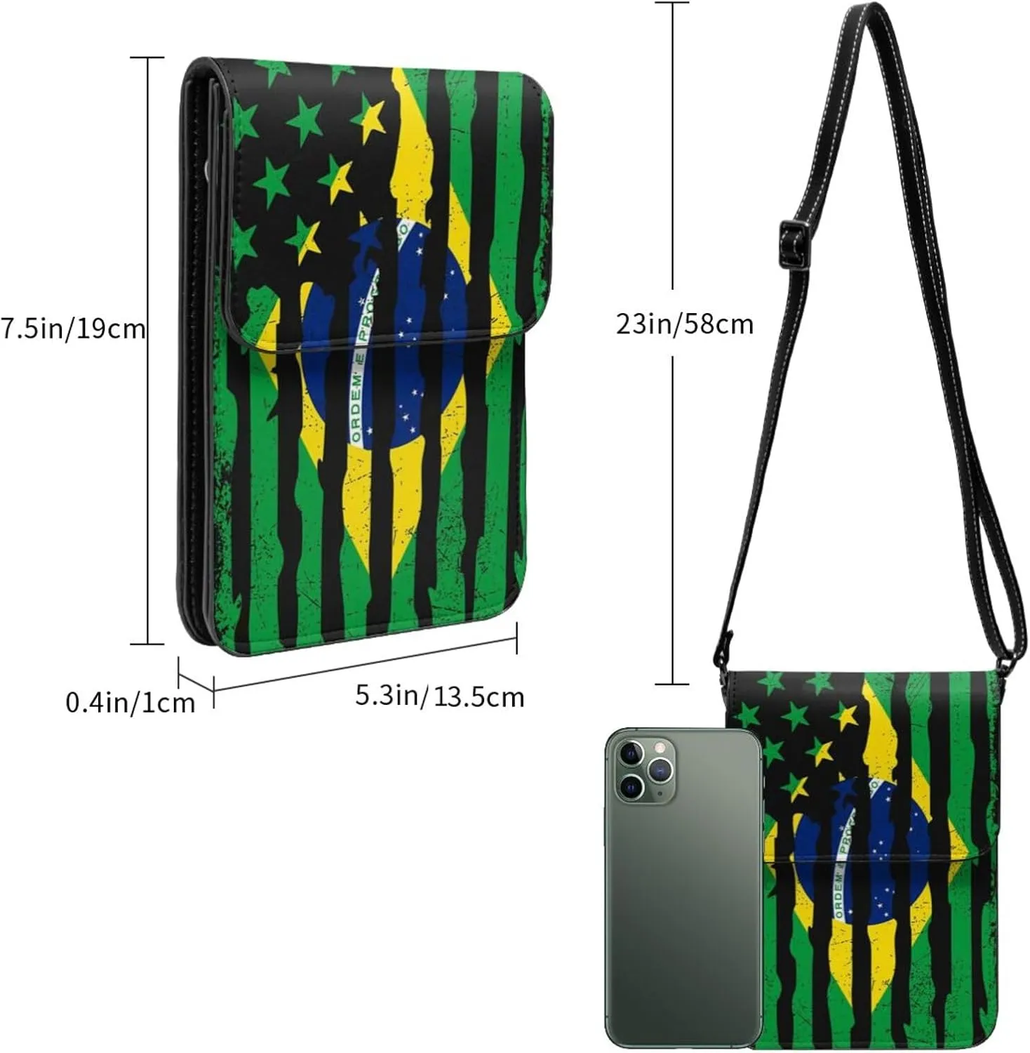 Cows and Sunflowers Cell Phone Purse Small Crossbody Bags For Women Men Wallet Purses With Adjustable Strap