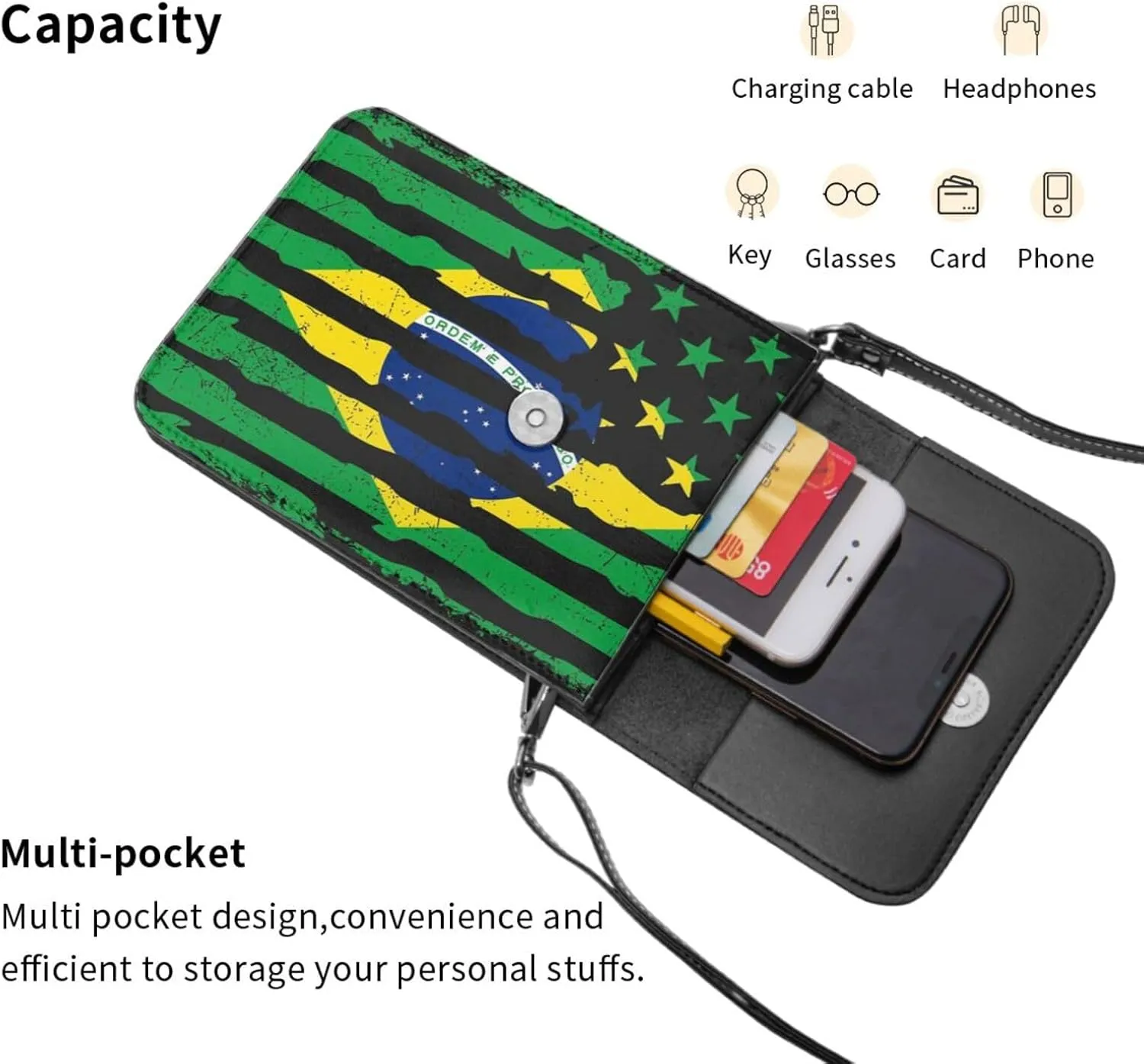 Cows and Sunflowers Cell Phone Purse Small Crossbody Bags For Women Men Wallet Purses With Adjustable Strap