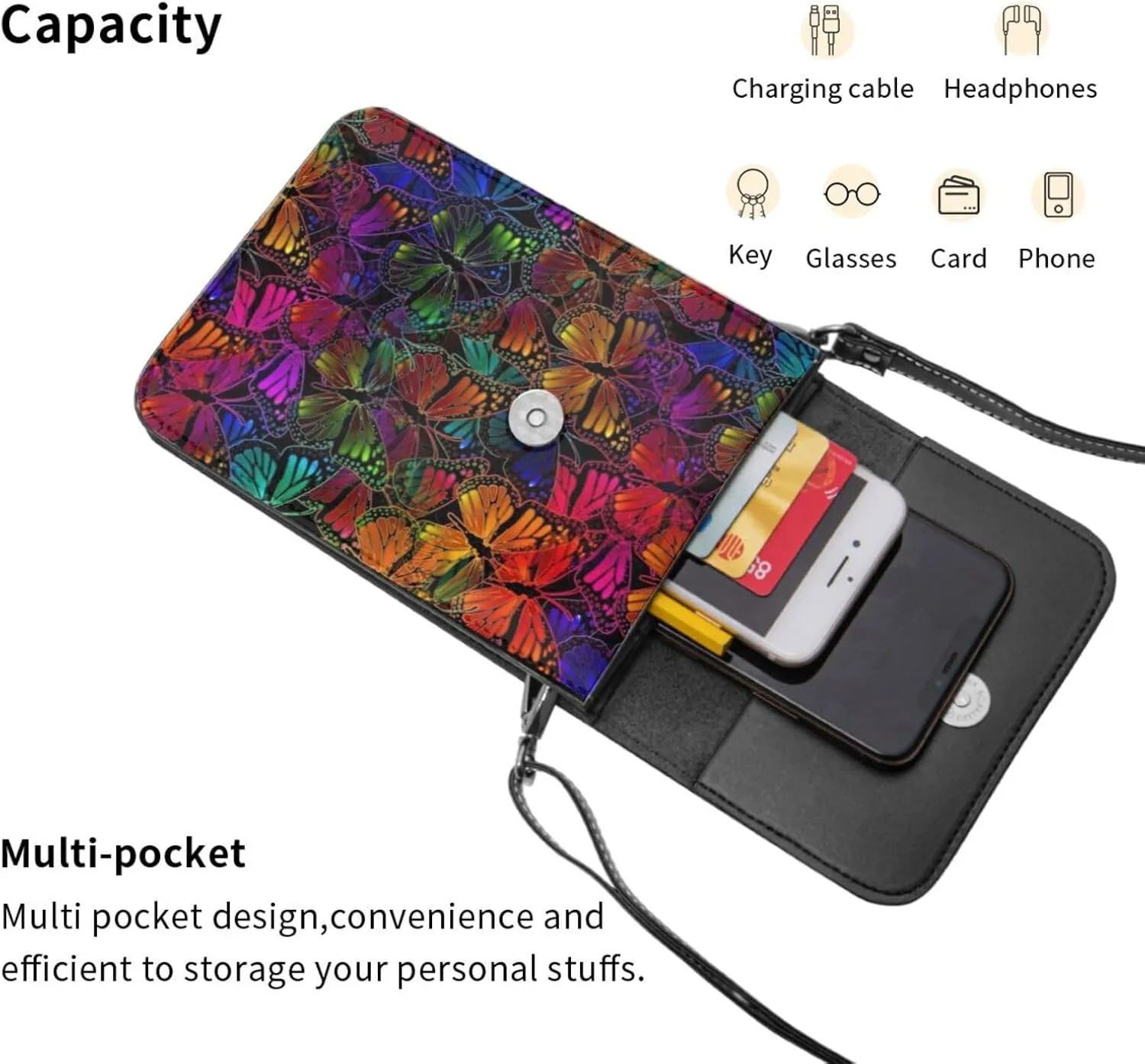 Cows and Sunflowers Cell Phone Purse Small Crossbody Bags For Women Men Wallet Purses With Adjustable Strap