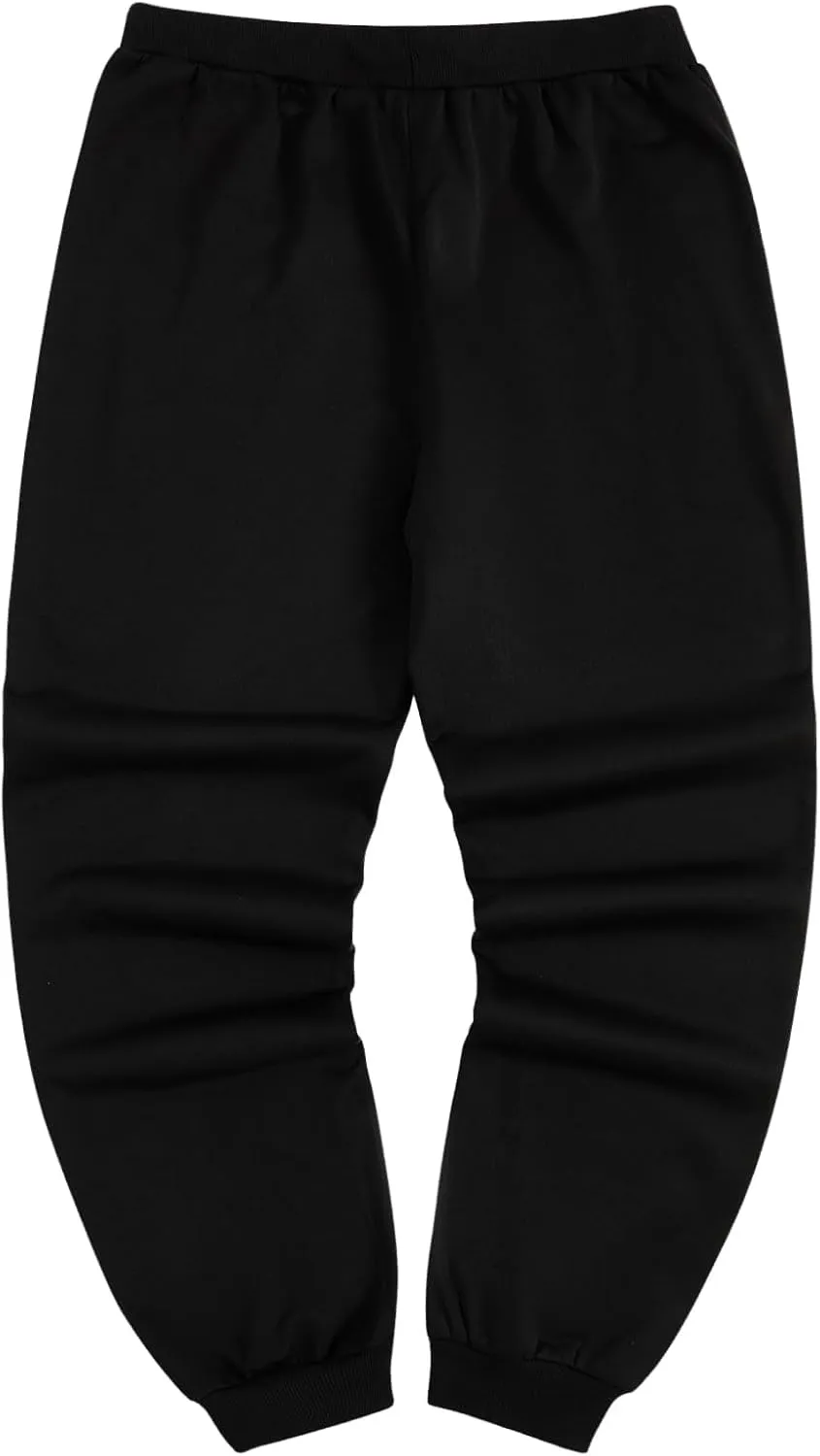 COZYEASE Men's Plaid Letter Print Sweatpants Drawstring Waist Tie Front Jogger Pants with Pocket