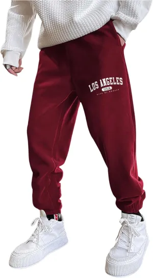 COZYEASE Men's Plaid Letter Print Sweatpants Drawstring Waist Tie Front Jogger Pants with Pocket