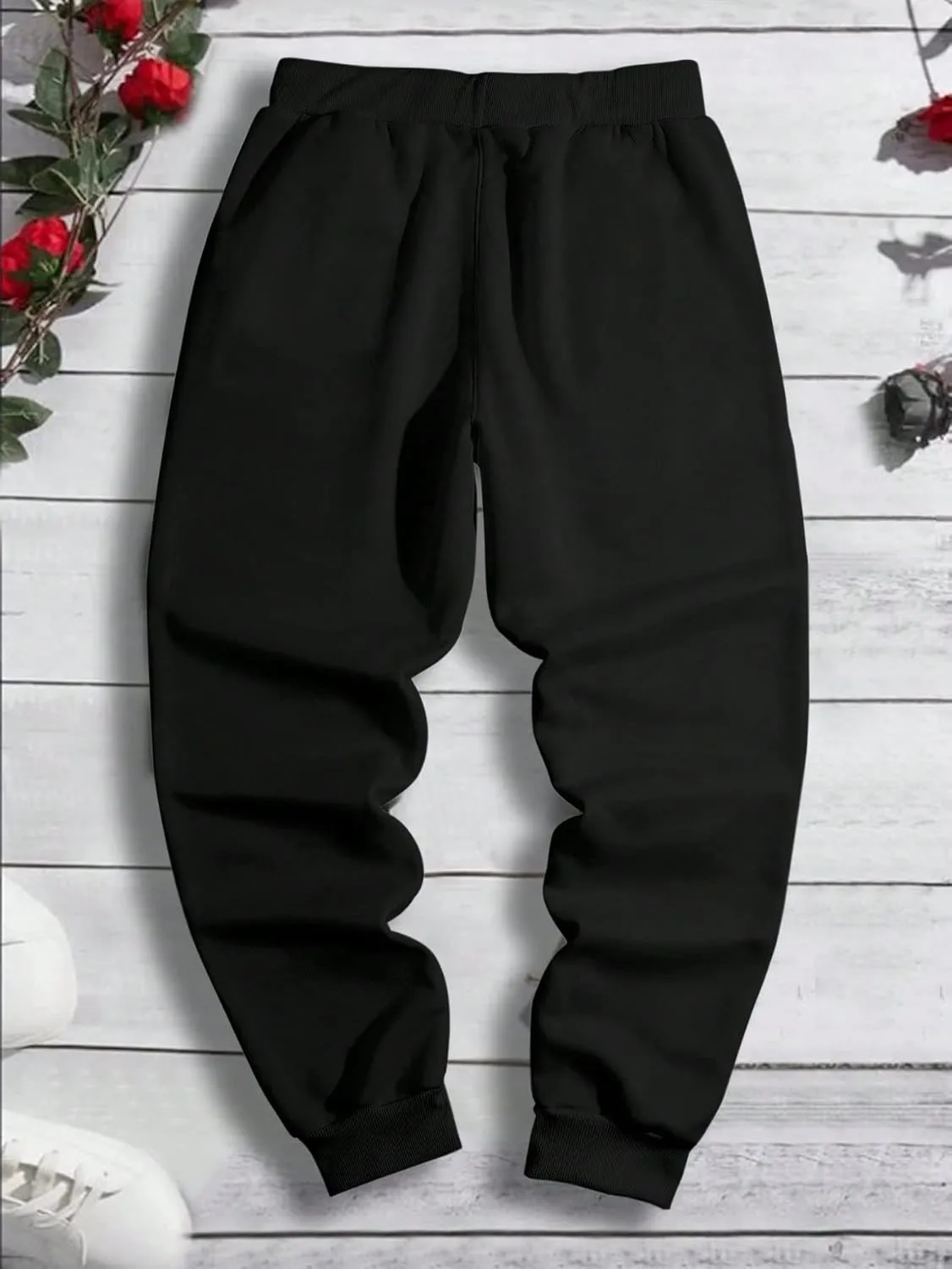 COZYEASE Men's Plaid Letter Print Sweatpants Drawstring Waist Tie Front Jogger Pants with Pocket