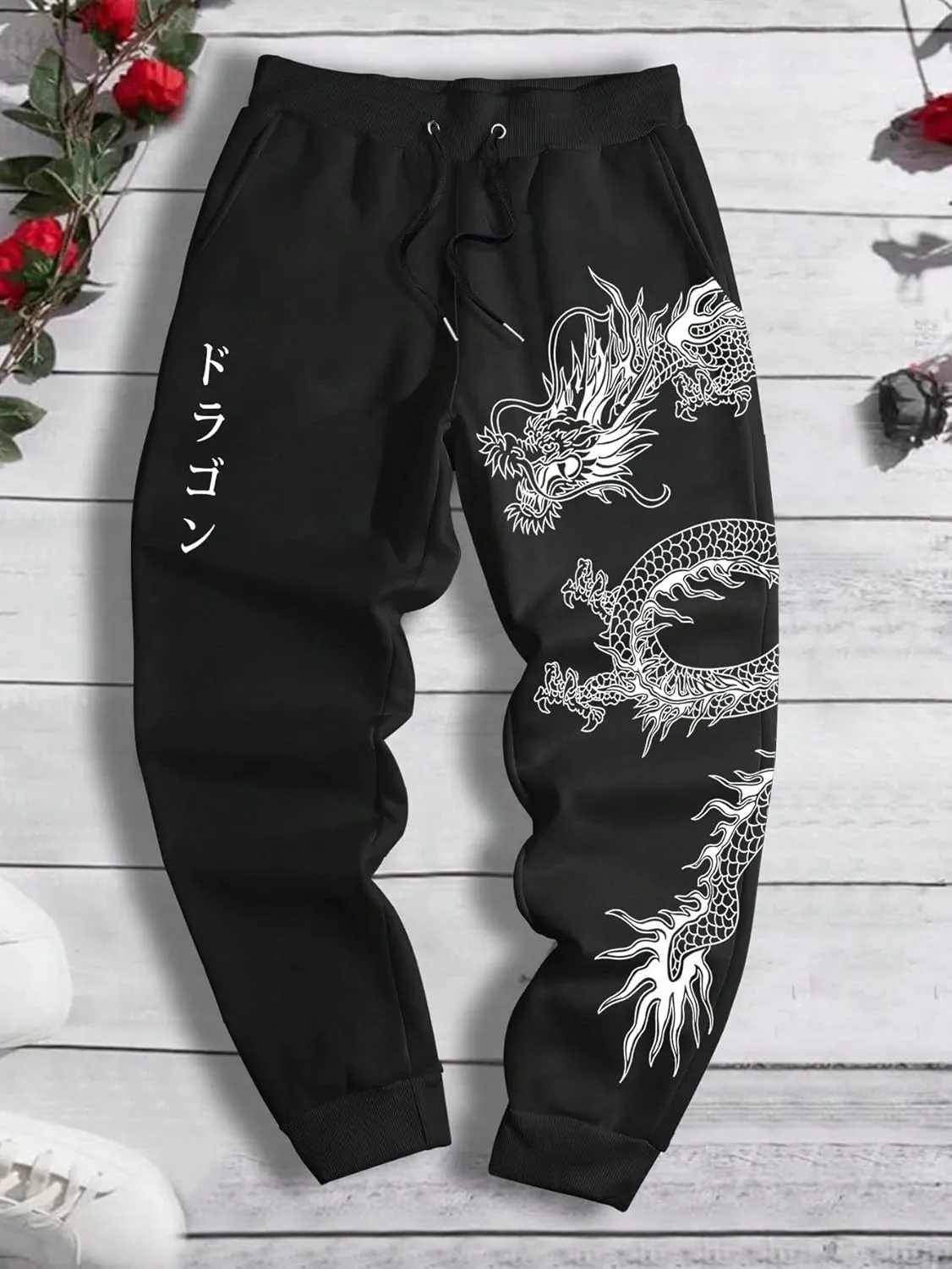 COZYEASE Men's Plaid Letter Print Sweatpants Drawstring Waist Tie Front Jogger Pants with Pocket