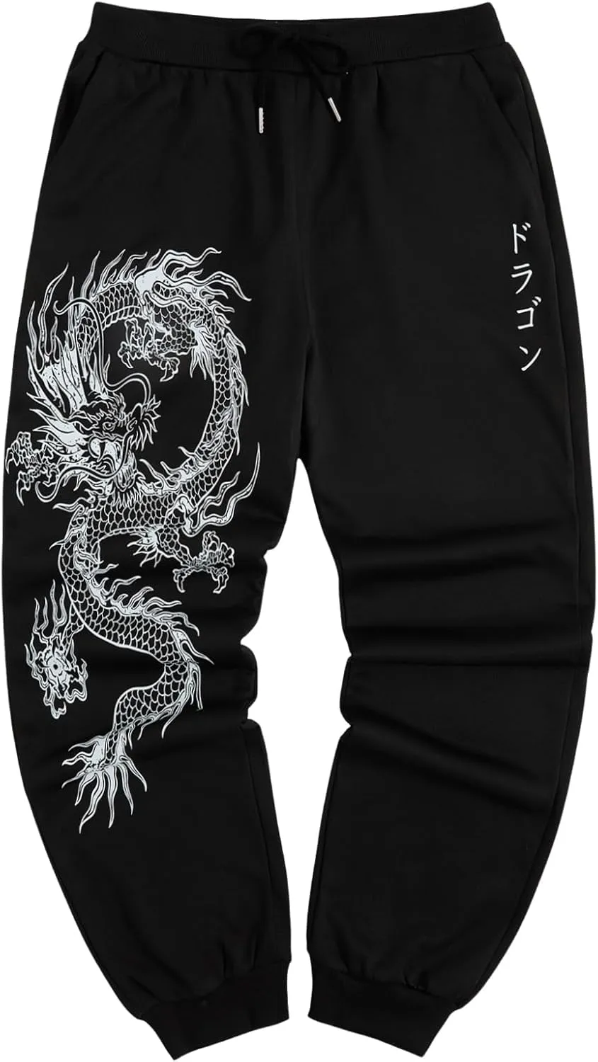 COZYEASE Men's Plaid Letter Print Sweatpants Drawstring Waist Tie Front Jogger Pants with Pocket