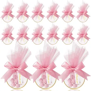CPEGHDVM 50 Pcs 5.9 * 2.7in Wedding Favor Bags DIY Party Candy Favors Pouches Party Favors for Guests for Wedding Bridal Shower Baby Shower Birthday Party Decoration (Pink)