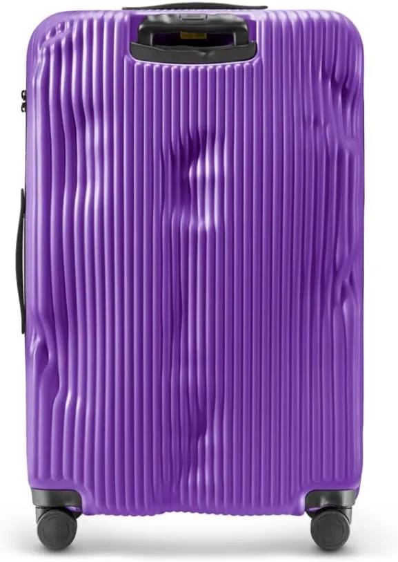 CRASH BAGGAGE Icon Stripe - 31 Inch Rolling Suitcase with 4 Spinner Wheels, Hardside Polycarbonate Travel Luggage, Lightweight, Interior Pockets, Airline Approved Lock, 100L - Large/Grape Violet