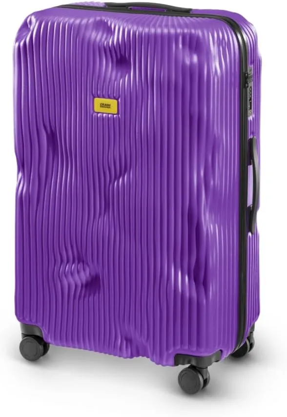 CRASH BAGGAGE Icon Stripe - 31 Inch Rolling Suitcase with 4 Spinner Wheels, Hardside Polycarbonate Travel Luggage, Lightweight, Interior Pockets, Airline Approved Lock, 100L - Large/Grape Violet