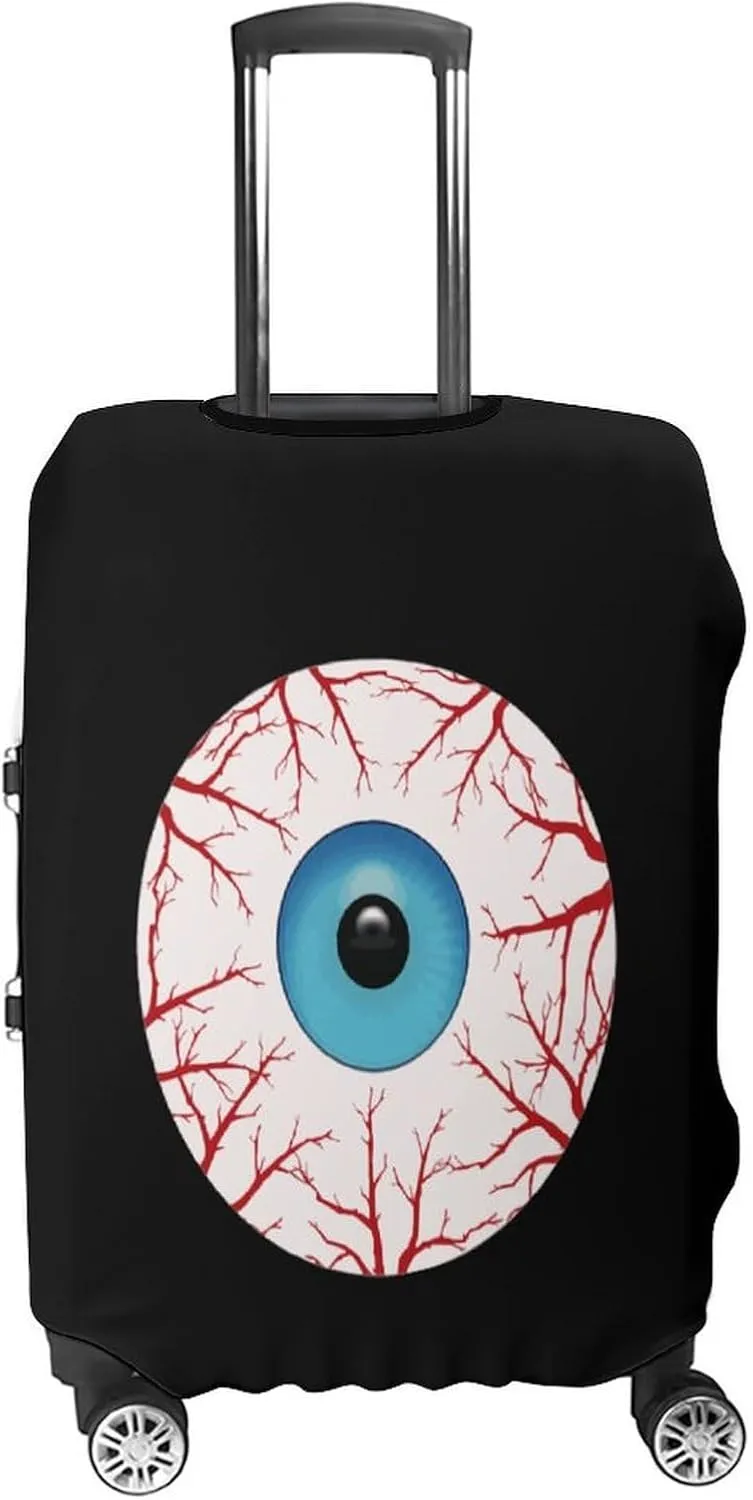 Creepy Bloodshot Eyeball Fashion Luggage Cover Protector Washable Elastic Suitcase Cover Anti-Scratch Unisex Travel S