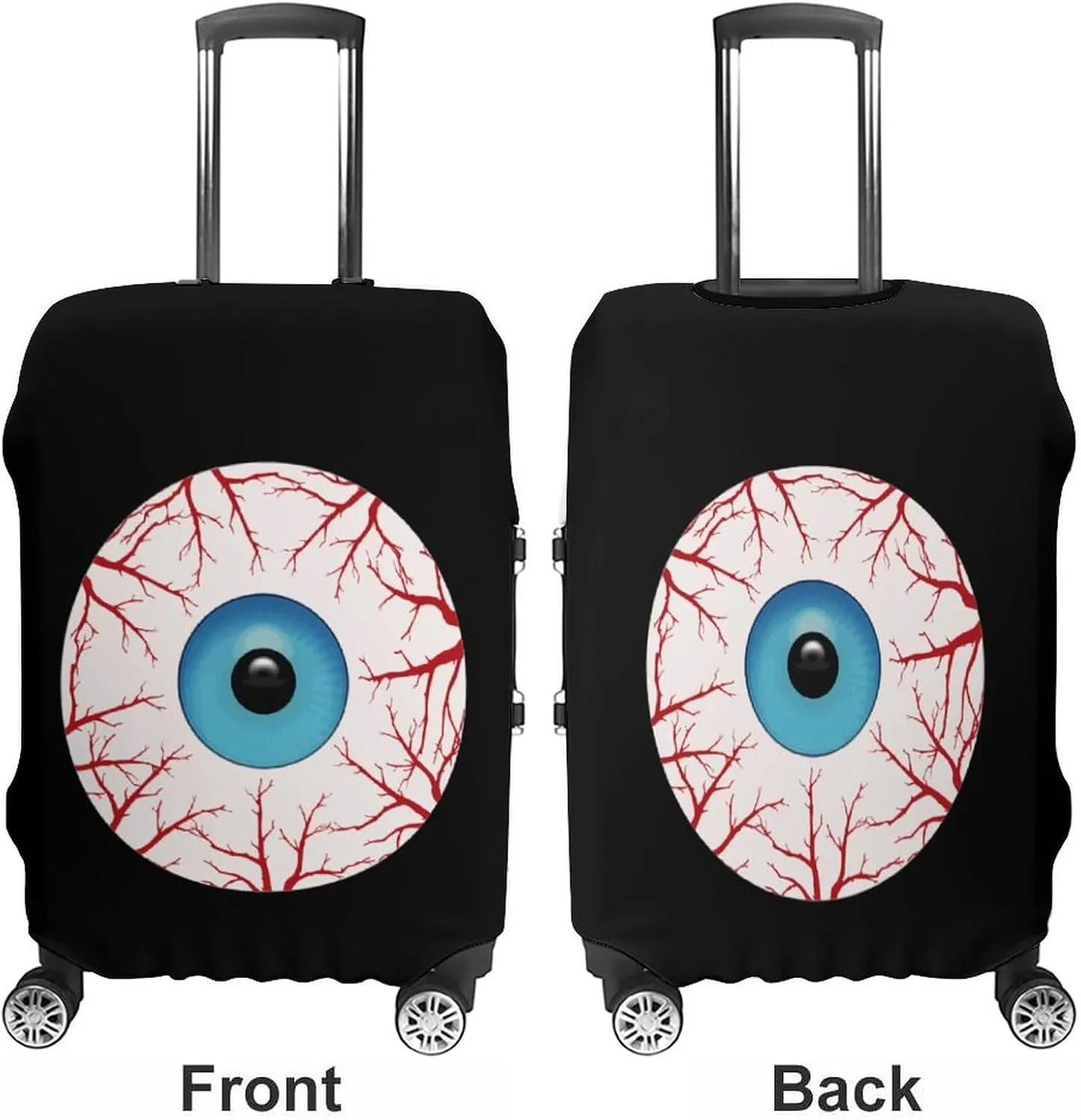 Creepy Bloodshot Eyeball Fashion Luggage Cover Protector Washable Elastic Suitcase Cover Anti-Scratch Unisex Travel S