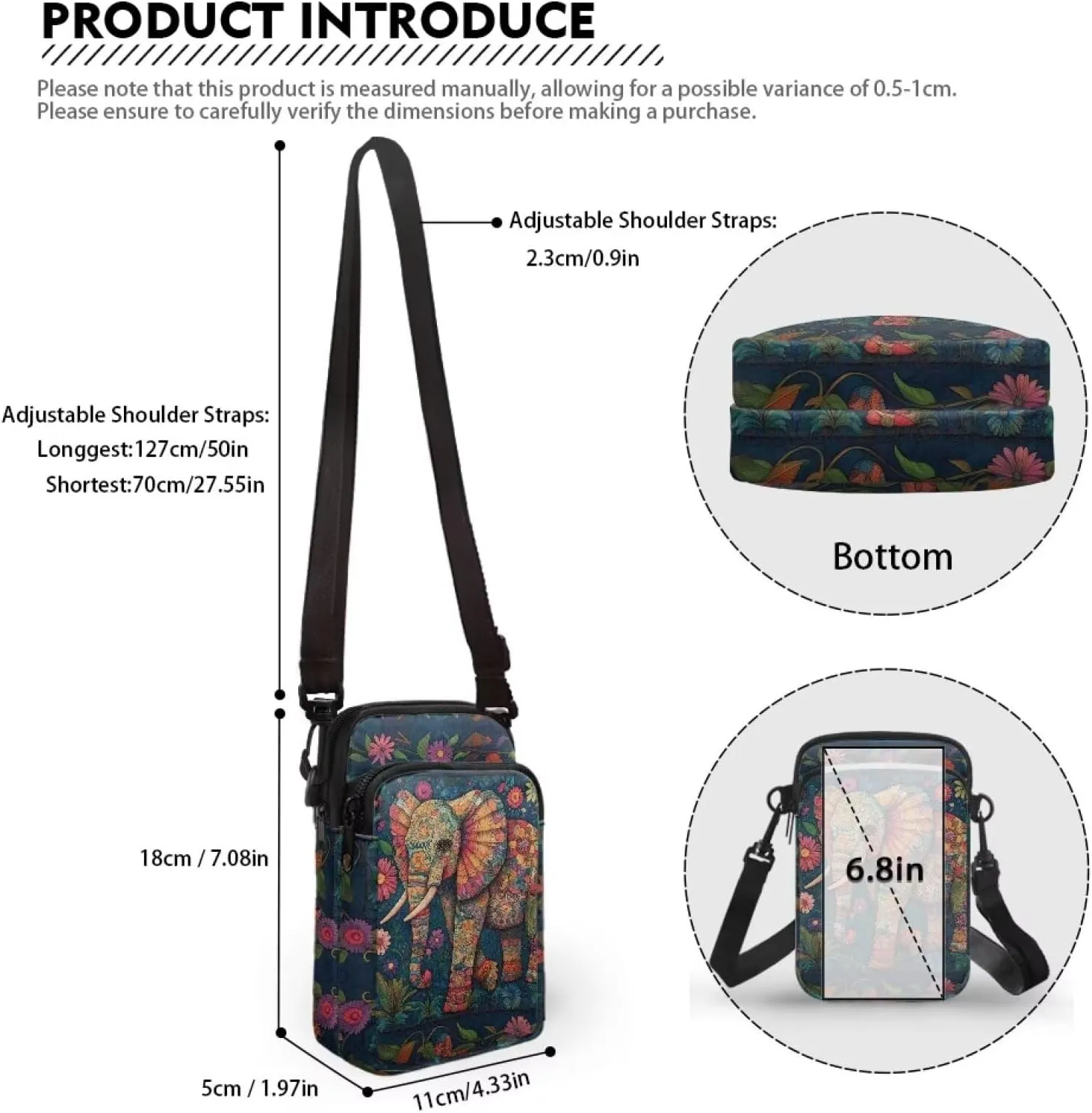 Crossbody Bag Crossbody Purses for Women Shoulder Bags with Strap Casual Polyester Shoulder Bag
