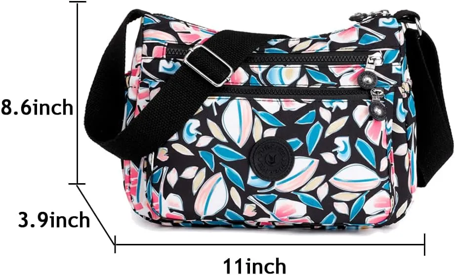 Crossbody Bag for Women Lightweight Pocketbook Nylon Waterproof Shoulder Purse Messenger Bag