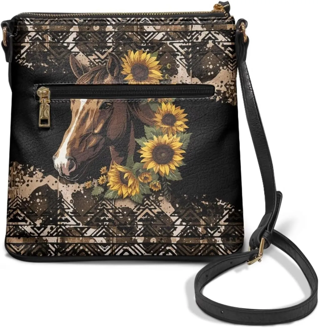 Crossbody Bag Purse Leather Women's Shoulder Handbags Multi Pocket Crossbody Purse with Adjustable Strap