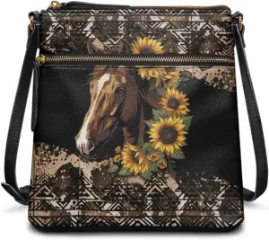 Crossbody Bag Purse Leather Women's Shoulder Handbags Multi Pocket Crossbody Purse with Adjustable Strap