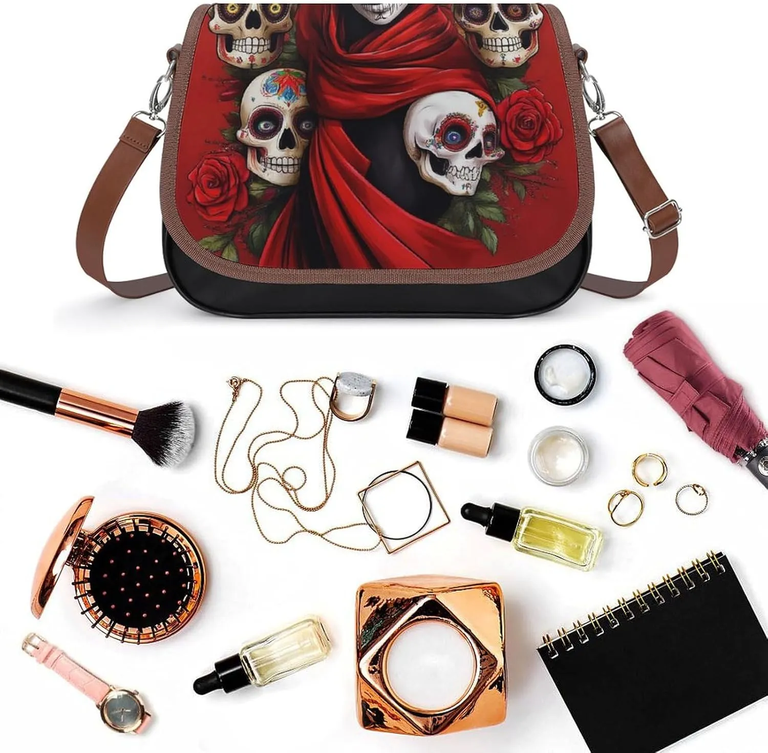 Crossbody Bag with Adjustable Strap for Women, Small Pu Leather Shoulder Handbags for Office