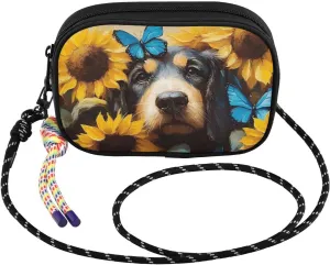 Crossbody Bags Bloodhound Dog Sunflower for Women Cell Phone Purses Women's Shoulder Handbags Wallet Purse with Adjustable Strap