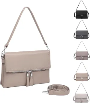 Crossbody Bags for Women Handbags, PU Leather Tote Bag Shoulder Bag Camera Bag Clutch with Adjustable Shoulder Strap (Apricot)