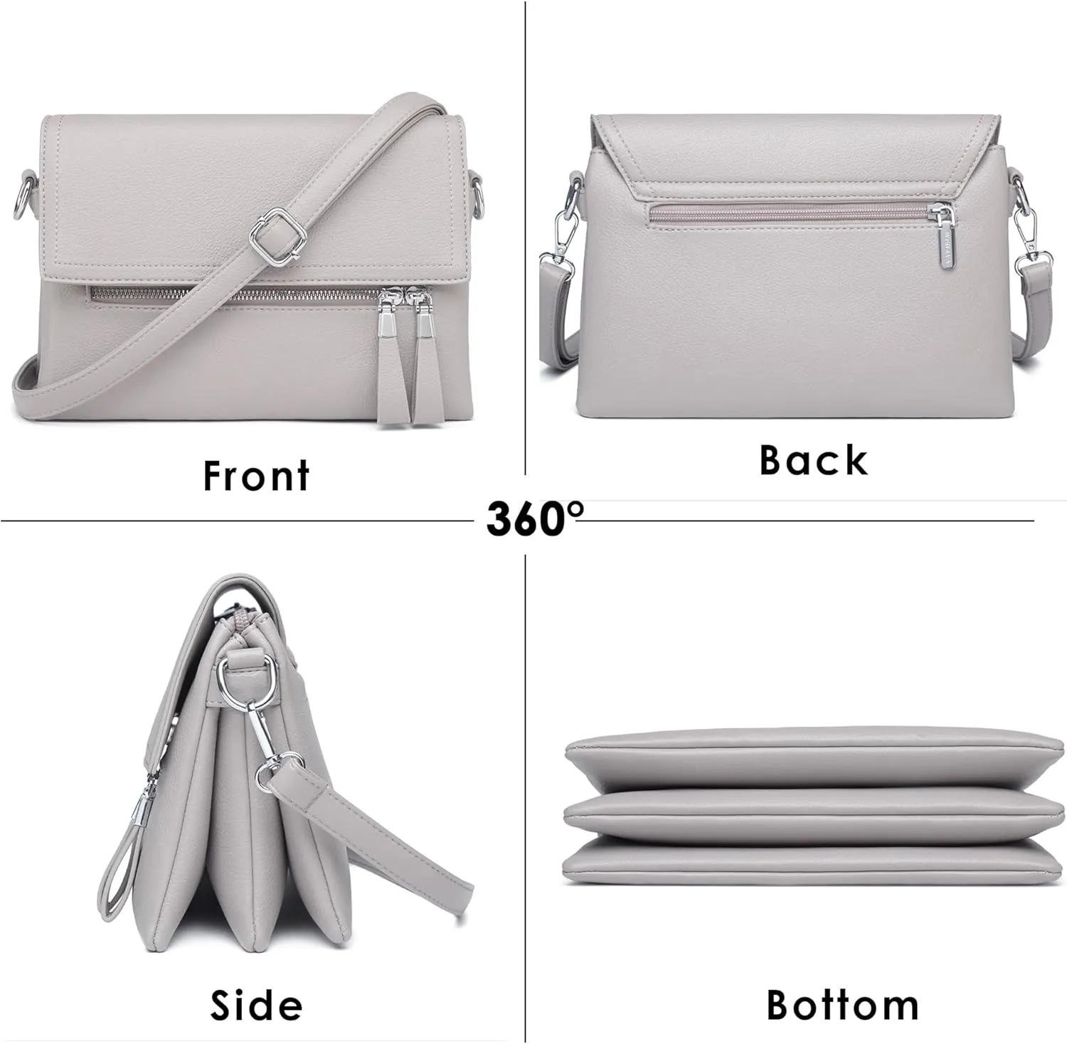 Crossbody Bags for Women Handbags, PU Leather Tote Bag Shoulder Bag Camera Bag Clutch with Adjustable Shoulder Strap (Apricot)