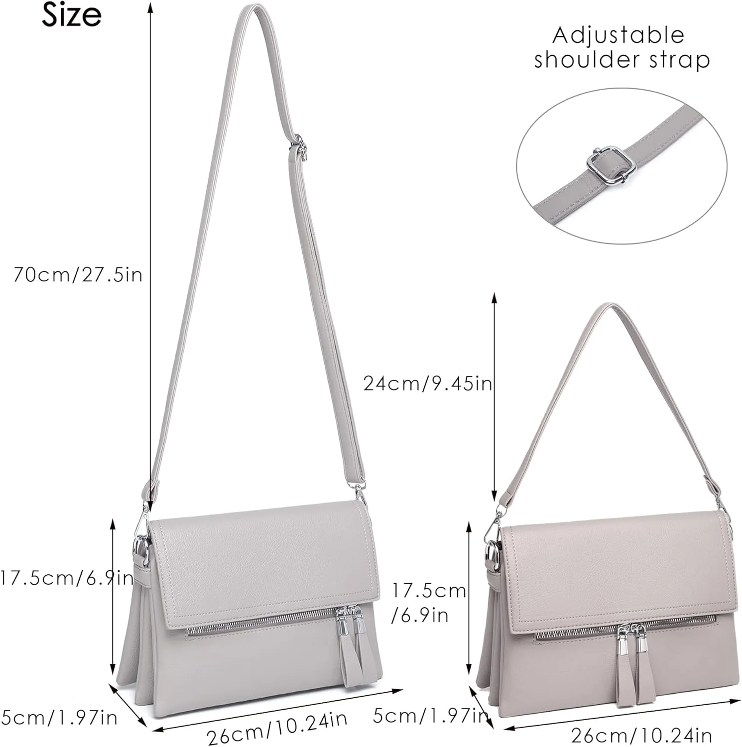 Crossbody Bags for Women Handbags, PU Leather Tote Bag Shoulder Bag Camera Bag Clutch with Adjustable Shoulder Strap (Apricot)