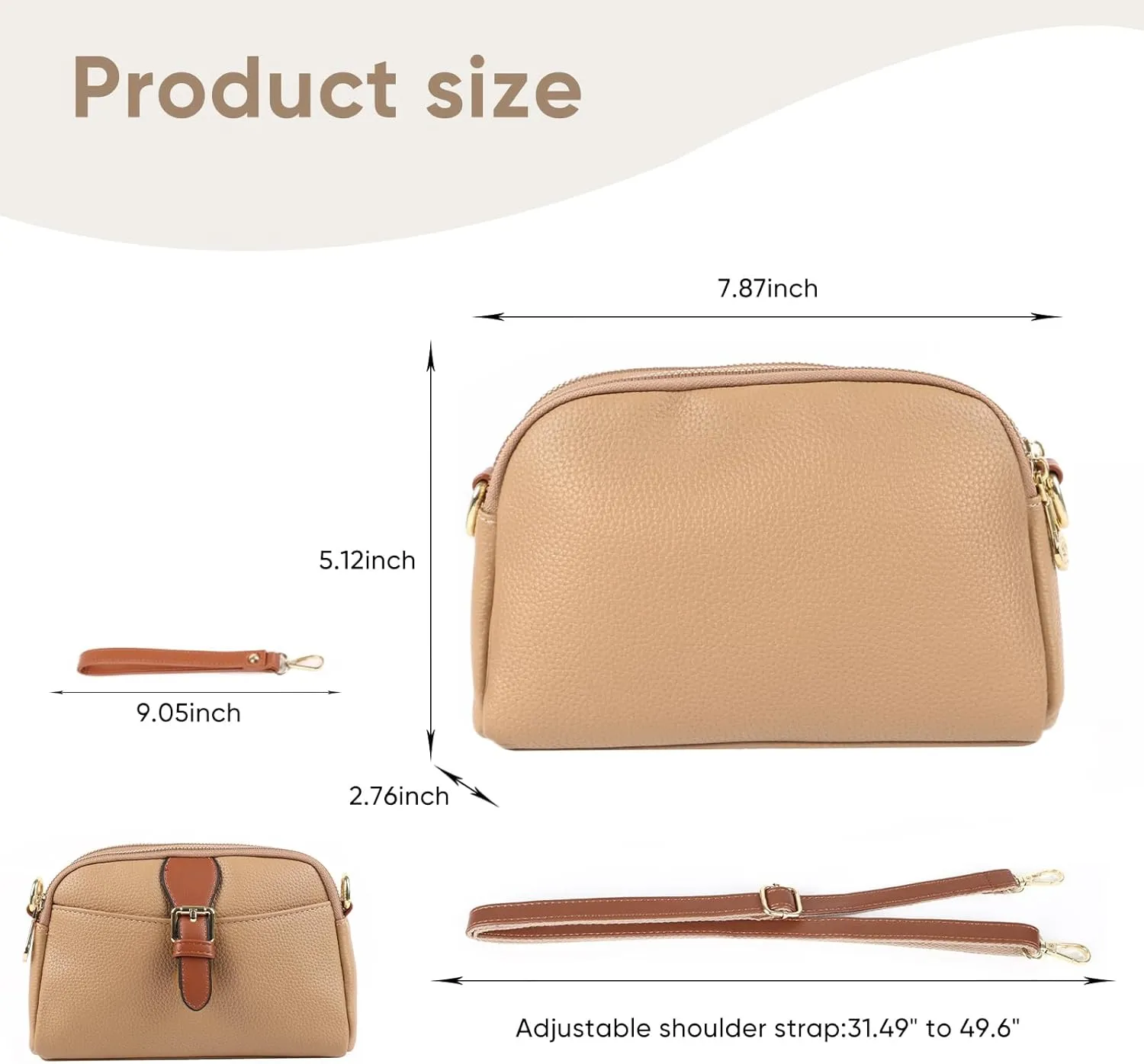 Crossbody Bags for Women, Vegan Leather Shoulder Handbags 2024，Purses for Women with Adjustable Wide Strap
