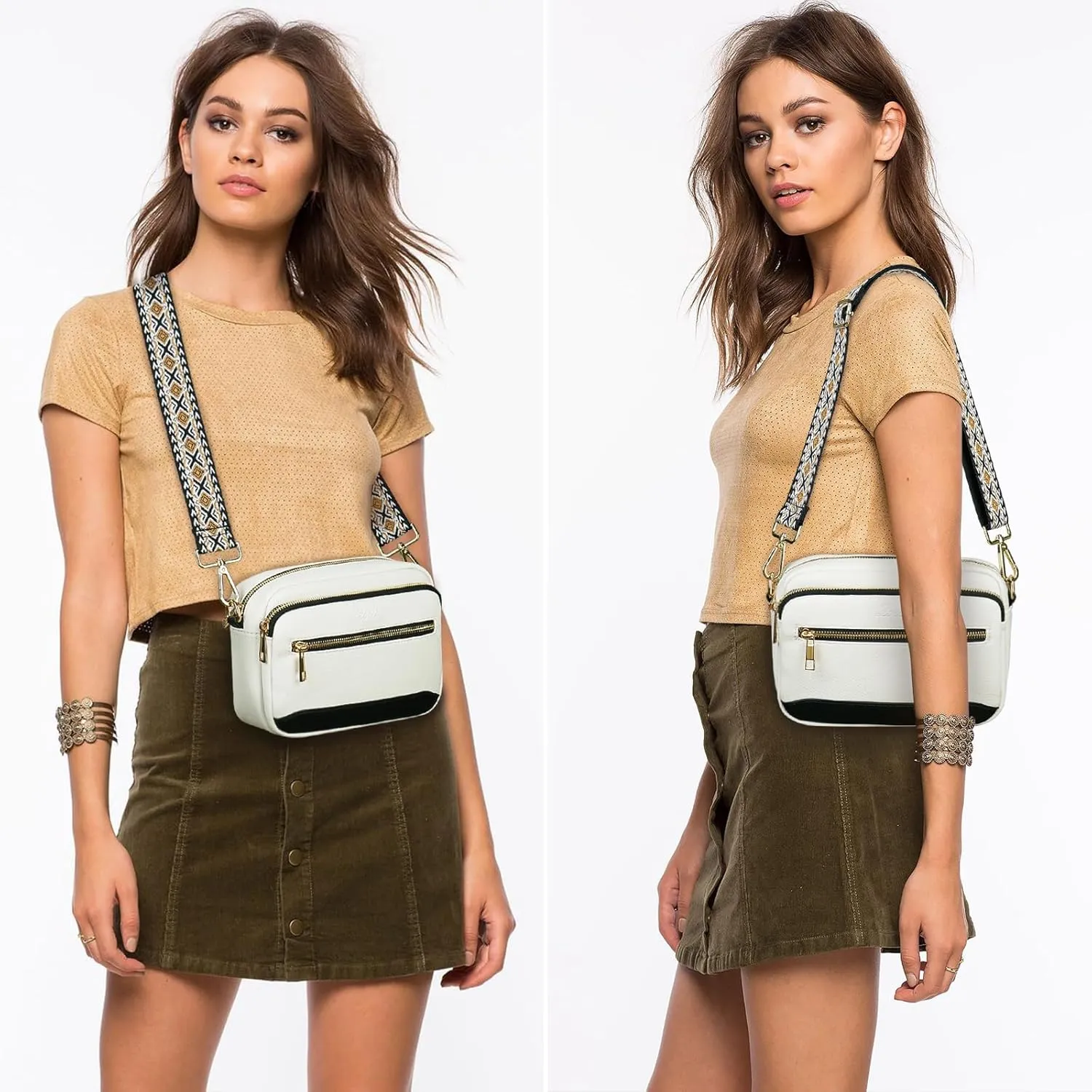 Crossbody Bags for Women Vegan Leather Shoulder Handbags Purses for Women with Adjustable Wide Strap