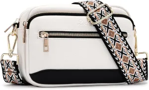 Crossbody Bags for Women Vegan Leather Shoulder Handbags Purses for Women with Adjustable Wide Strap