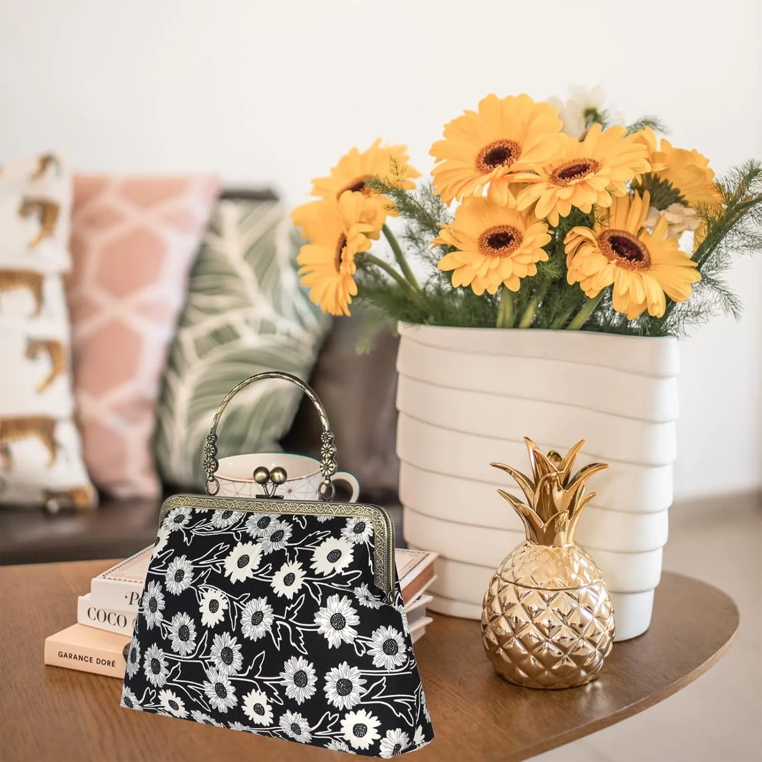 Crossbody Tote Bag Floral Satchel Purse Handbag for Women