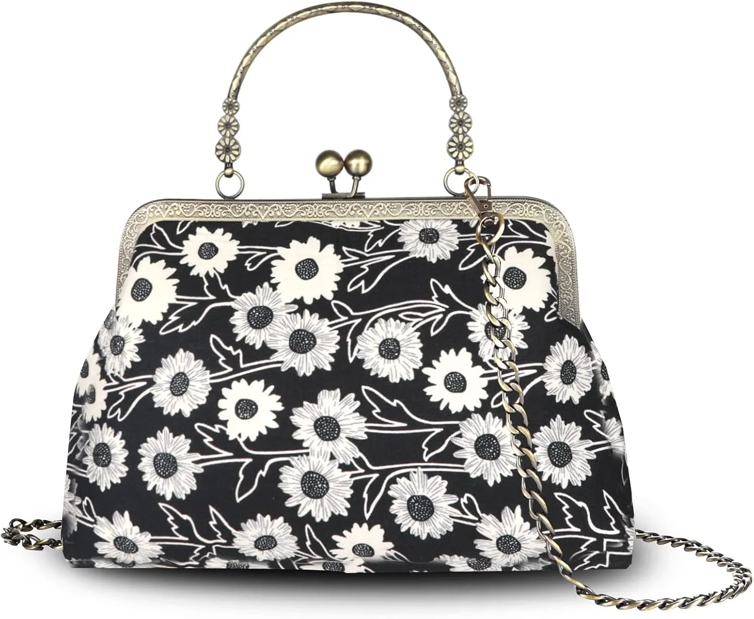 Crossbody Tote Bag Floral Satchel Purse Handbag for Women