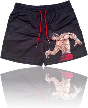 CROWN Anime Mesh Shorts - Breathable Workout Athletic Sport with Soft Pockets