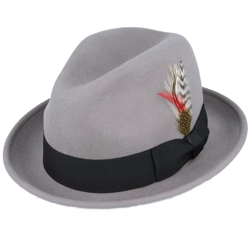 Crushable C-Crown Trilby Hat - Navy | Wool Travel Hat