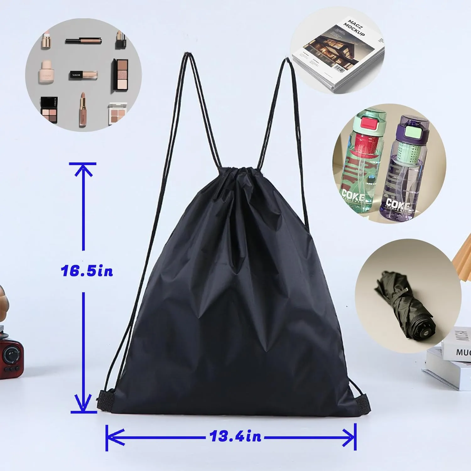 Custom Drawstring Backpacks with Custom Logos, Personalized Bulk Bags for Men,Women for Gym, Camping, Beach (Polyester small ears)