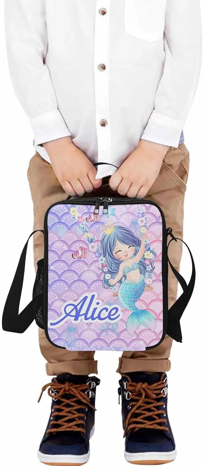Custom Toddler Backpack for Teen Girls, Personalized Kids Backpacks for Preschool Kindergarten Elementary with Name, Customized Mermaid BookBags School Bag for Students Daughter Back to School Gifts