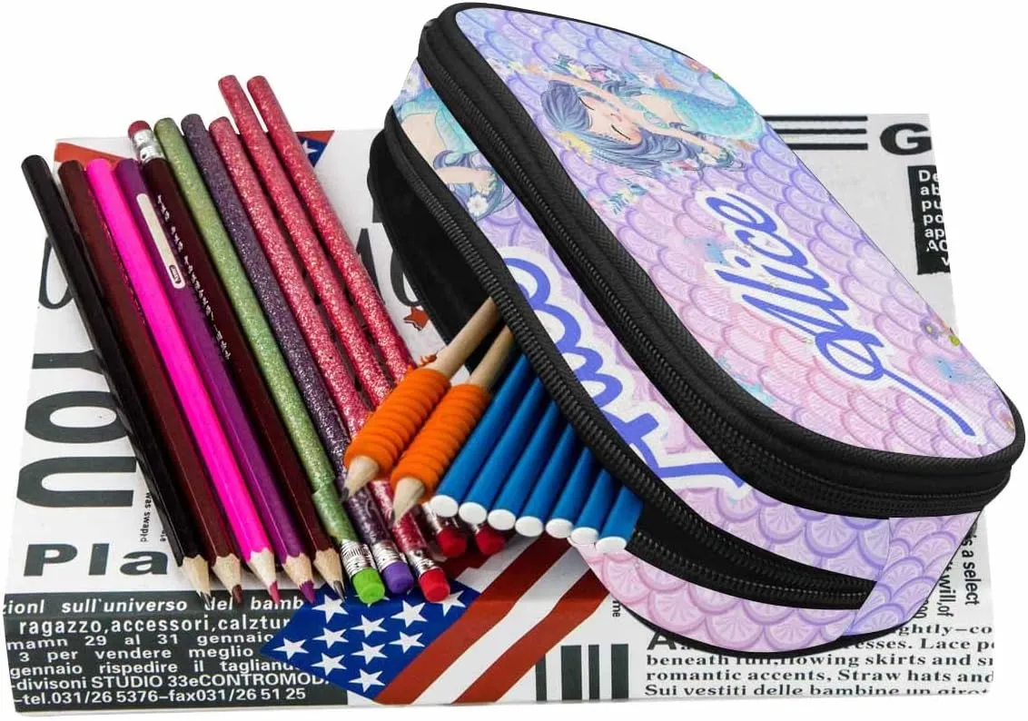 Custom Toddler Backpack for Teen Girls, Personalized Kids Backpacks for Preschool Kindergarten Elementary with Name, Customized Mermaid BookBags School Bag for Students Daughter Back to School Gifts