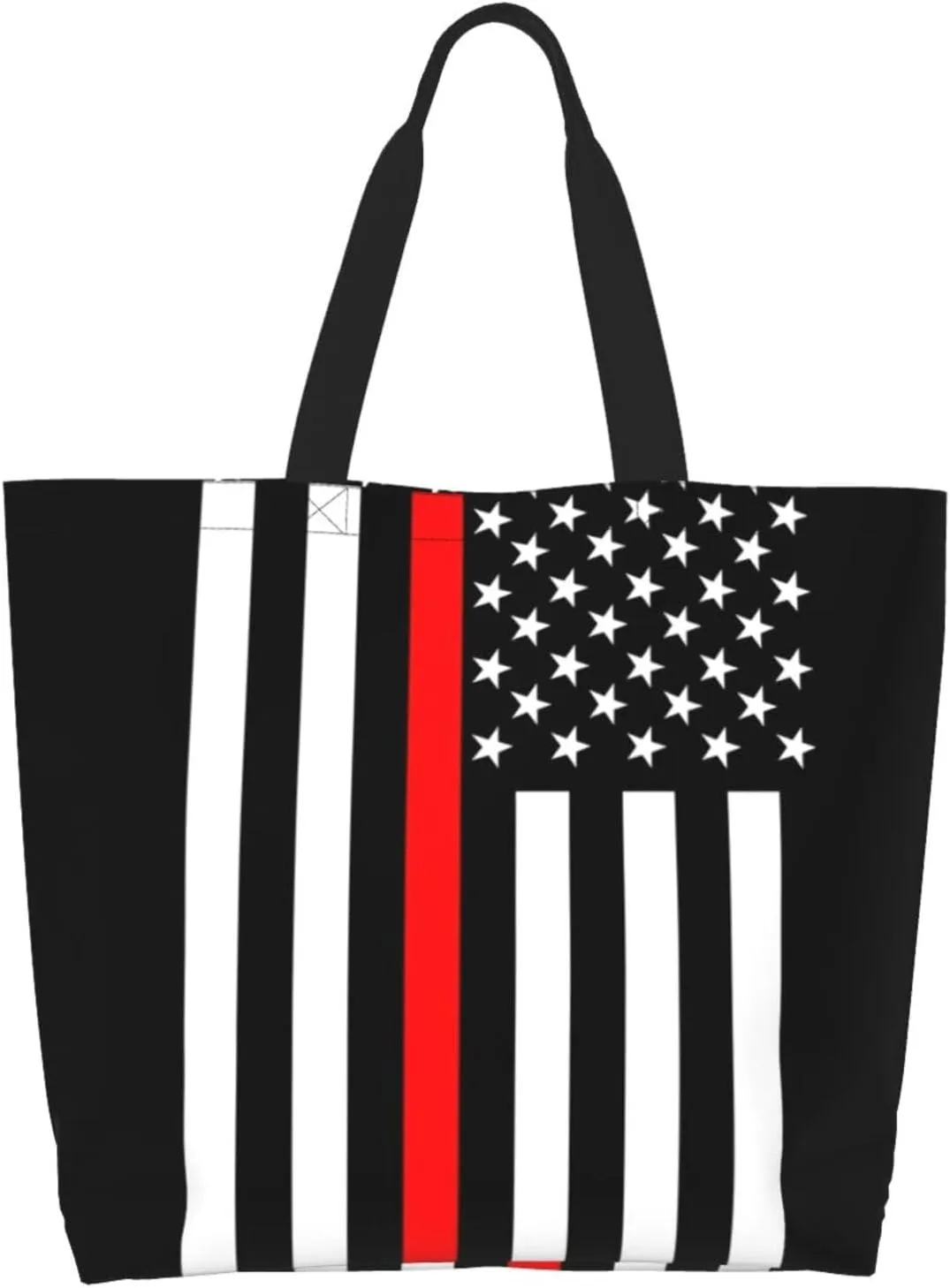 Cute Flag Tote Bag for Women Men Reusable Patriotic Beach Grocery Shopping Bag for Outdoor Gym Shopping