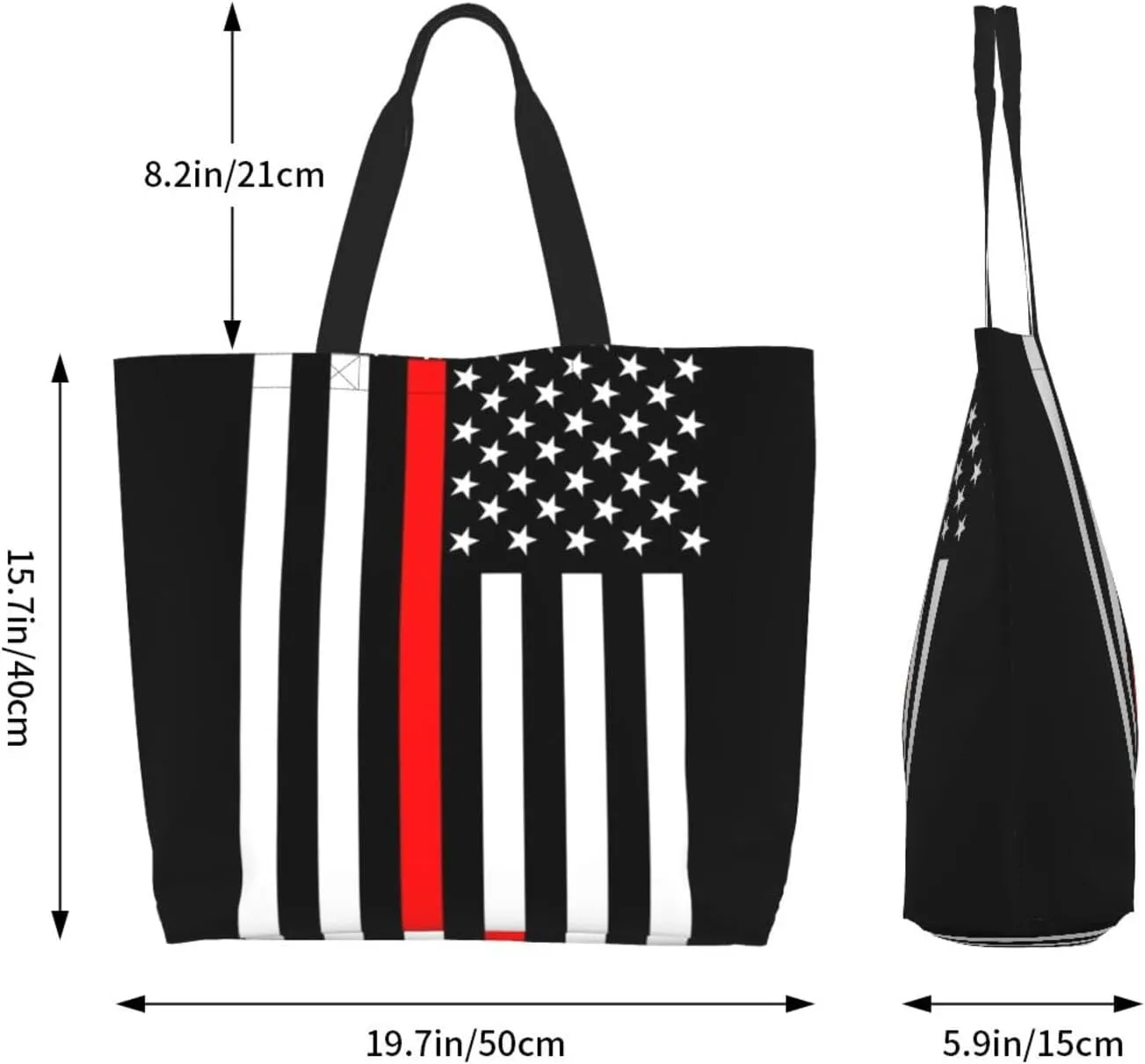 Cute Flag Tote Bag for Women Men Reusable Patriotic Beach Grocery Shopping Bag for Outdoor Gym Shopping