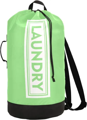 Cyan blue Laundry Backpack Large Heavy Duty Laundry Bag for College Students Laundry bag with Shoulder Straps Dirty Clothes Organizer for Traveling Waterproof (One color a day, good mood every day)