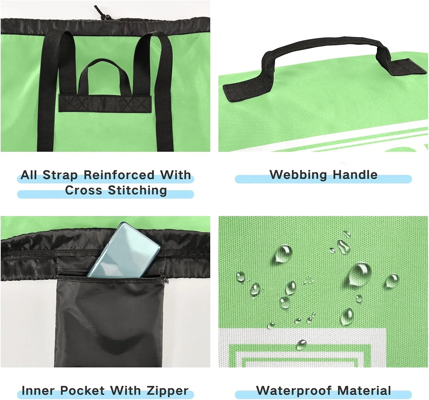 Cyan blue Laundry Backpack Large Heavy Duty Laundry Bag for College Students Laundry bag with Shoulder Straps Dirty Clothes Organizer for Traveling Waterproof (One color a day, good mood every day)