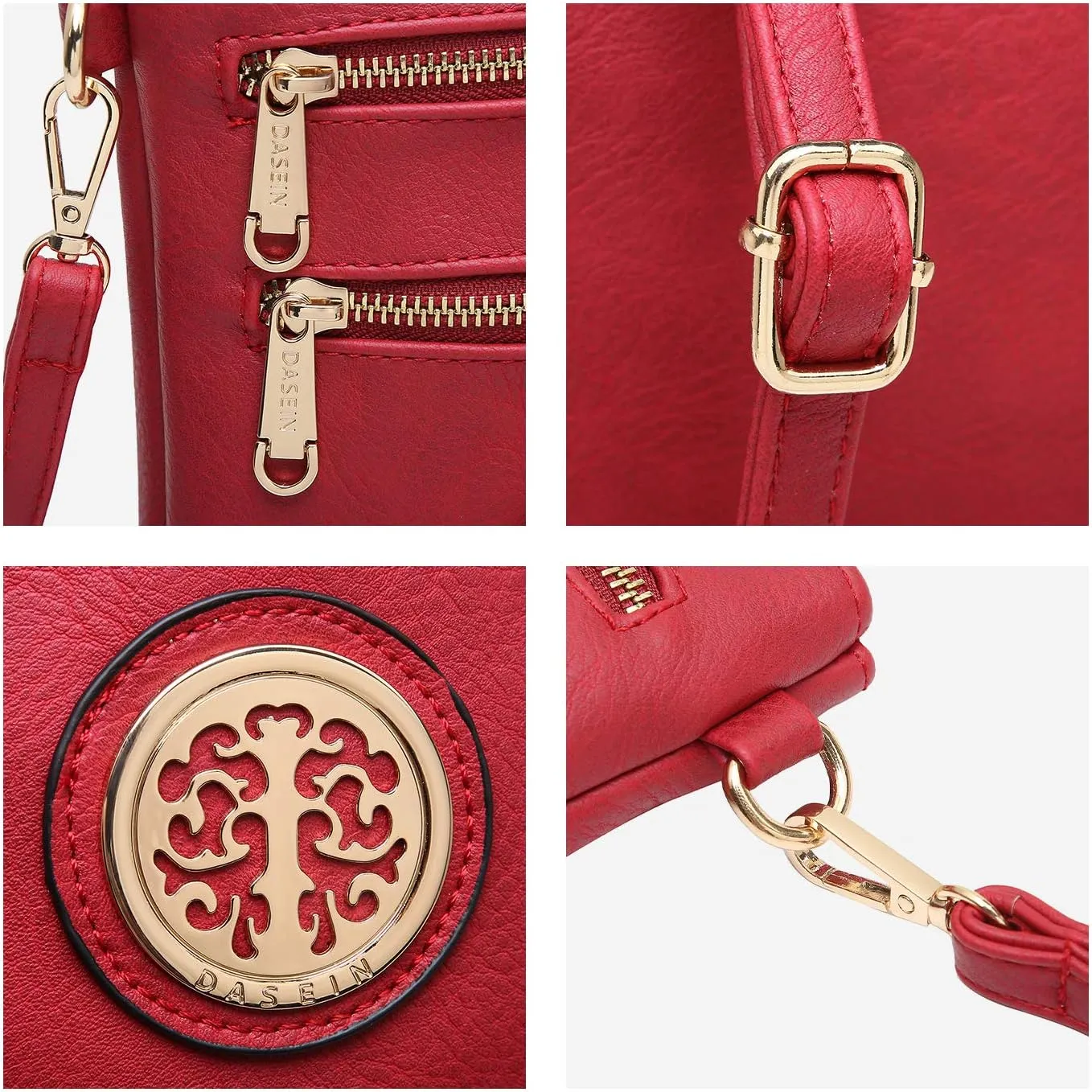 Dasein Women Small Crossbody Bag Lightweight Shoulder Purses Multi Zipper Pockets Phone Purse Handbag